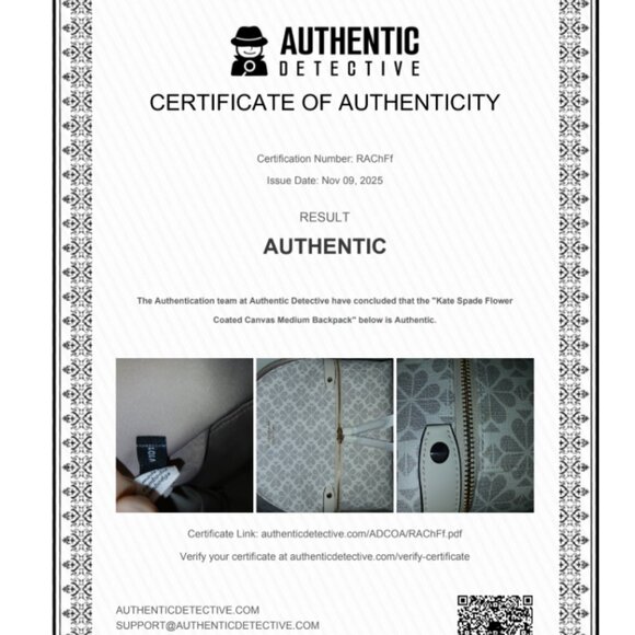 New Kate Spade Spade Flower Coated Canvas Medium Backpack Parchment Multi - Picture 8 of 14